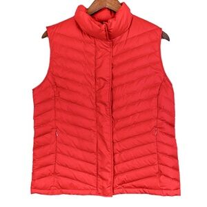 TALBOTS Sleeveless Down Red Puffer Vest Size Large
